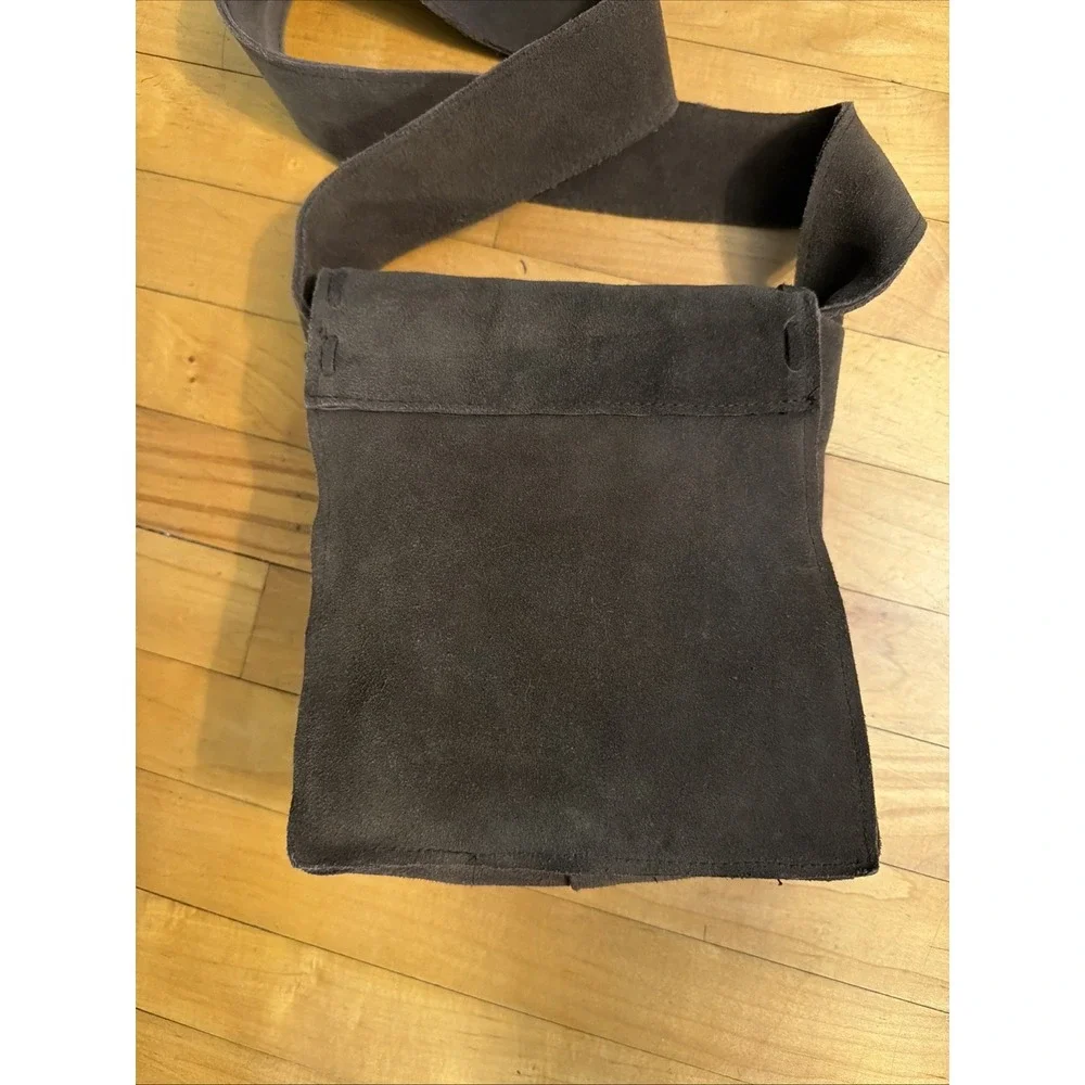 American Eagle Fringe Crossbody Bag  Trim Brown Suede Boho Hippie NWT